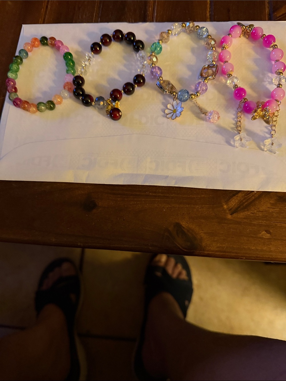 Beaded Charm Bracelet Set - of 4 Multicolor